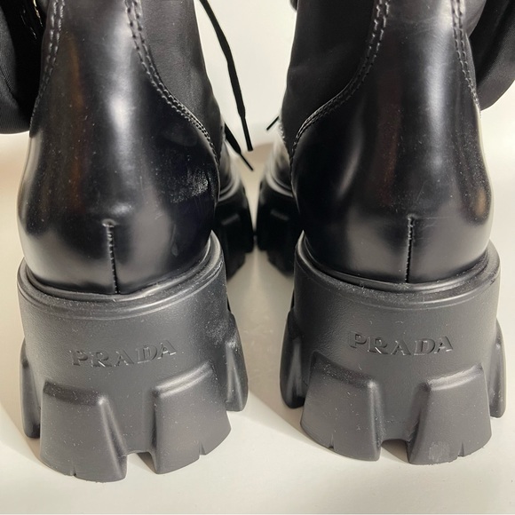 Prada Monolith brushed leather and nylon boots - Picture 9 of 15